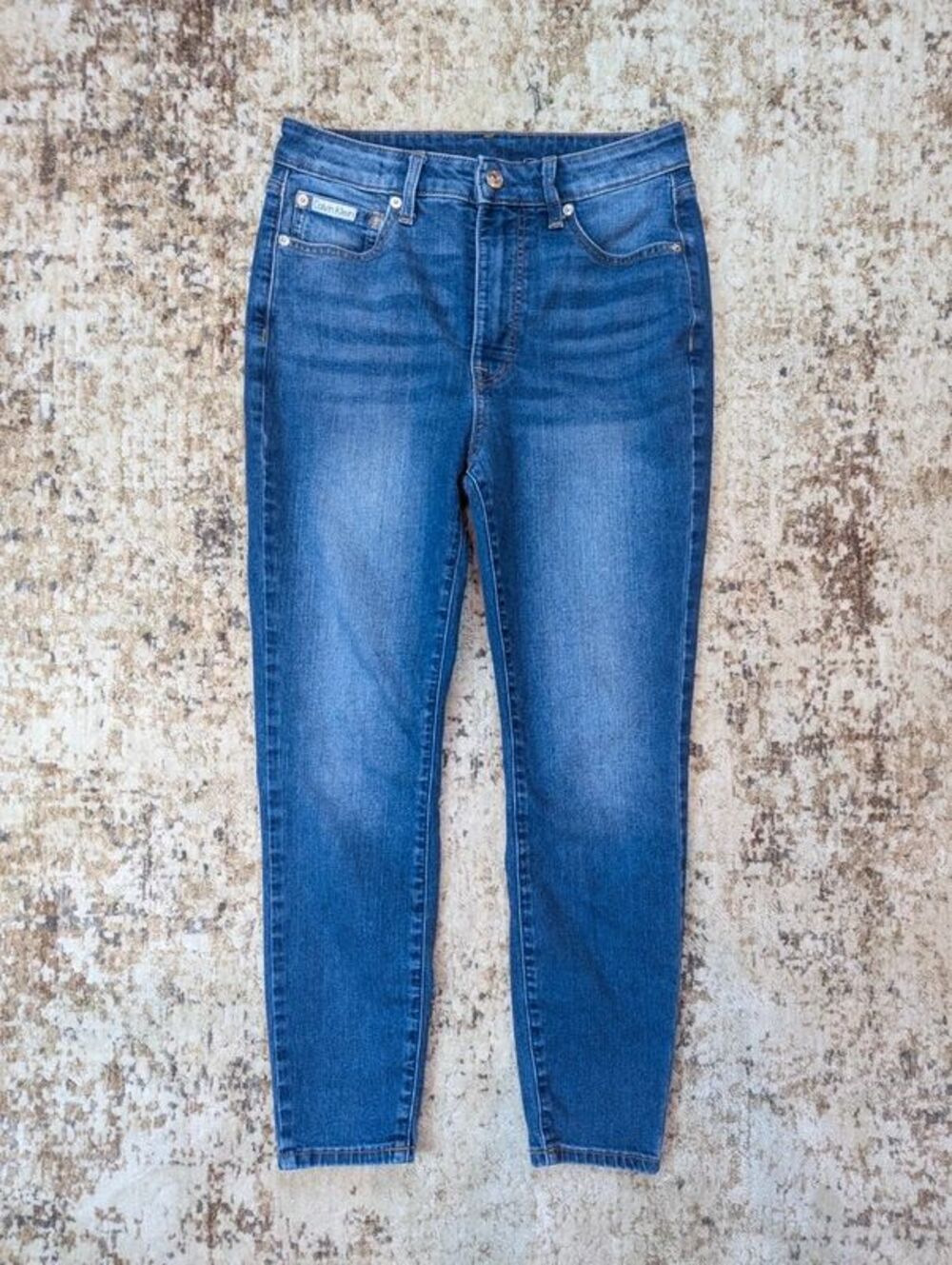 Calvin Klein High Rise Skinny Ankle Jeans Medium Wash Blue Size 28